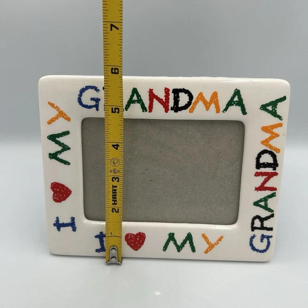 Vintage 1988I Love My Grandma Ceramic Picture Frame 3.5 X 5 Made in Taiwan‎